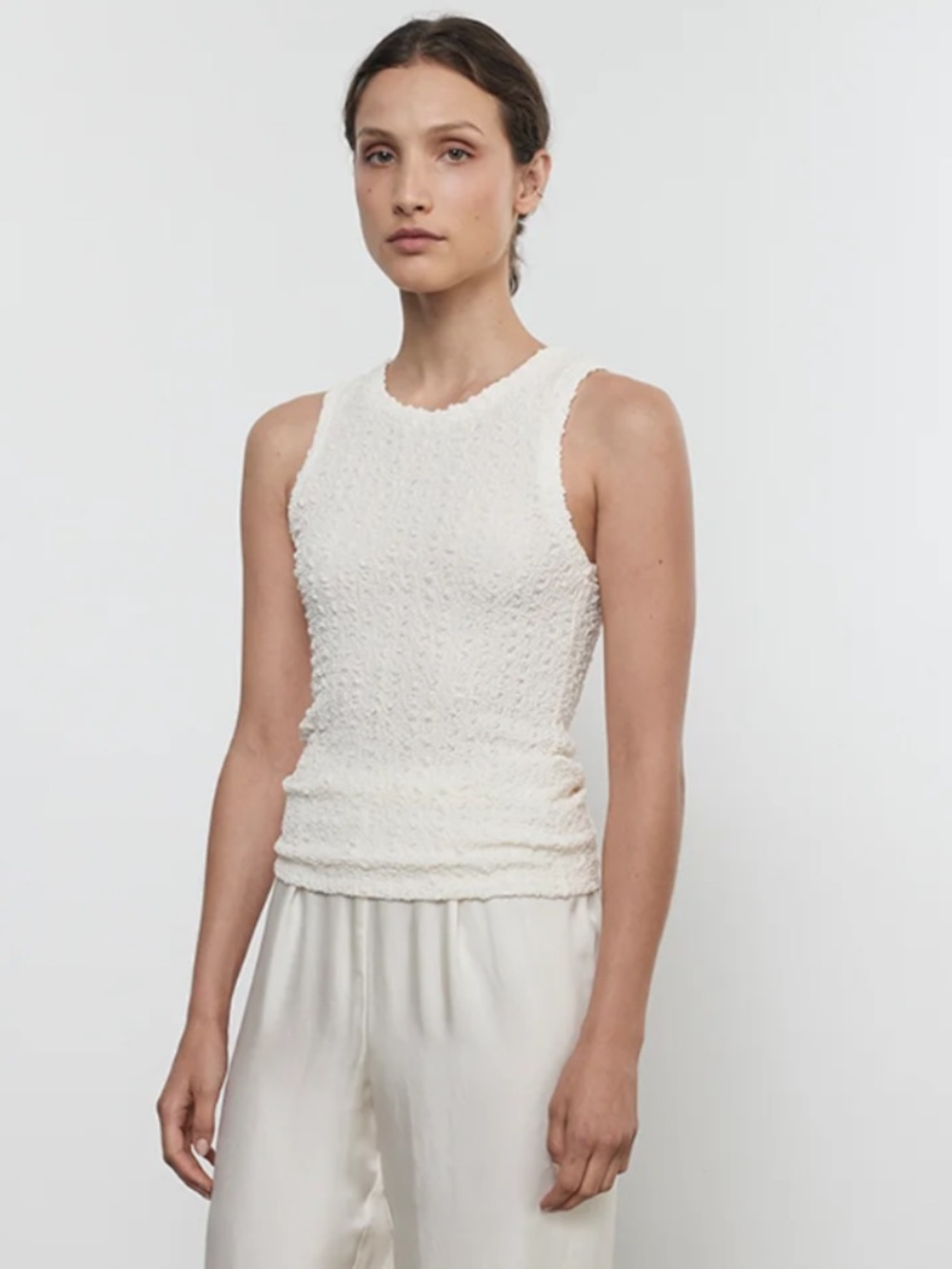 Puckered Sheath Tank | Vanilla – Enza Costa